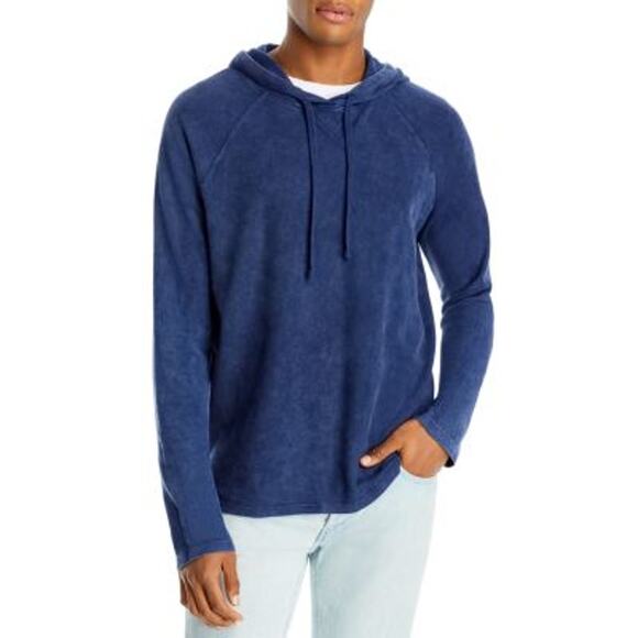 ATM Collection Men's Midnight Blue Mineral Wash Pique Hoodie Size Small